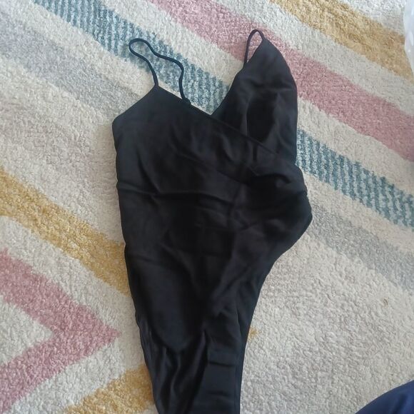 ZARA | Black | DRAPED BODYSUIT WITH STRAPS - Picture 8 of 12